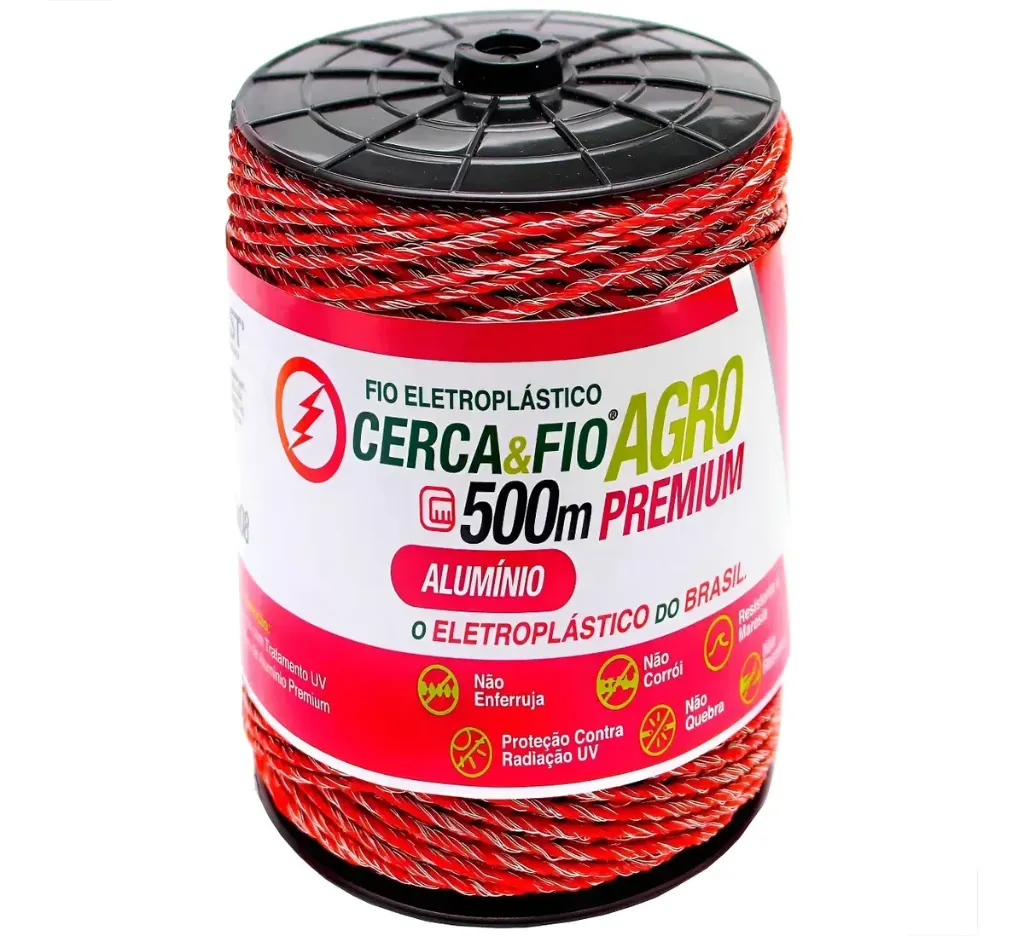 Fio Eletroplastico Para Cerca Elétrica Alumínio 25x10 500m