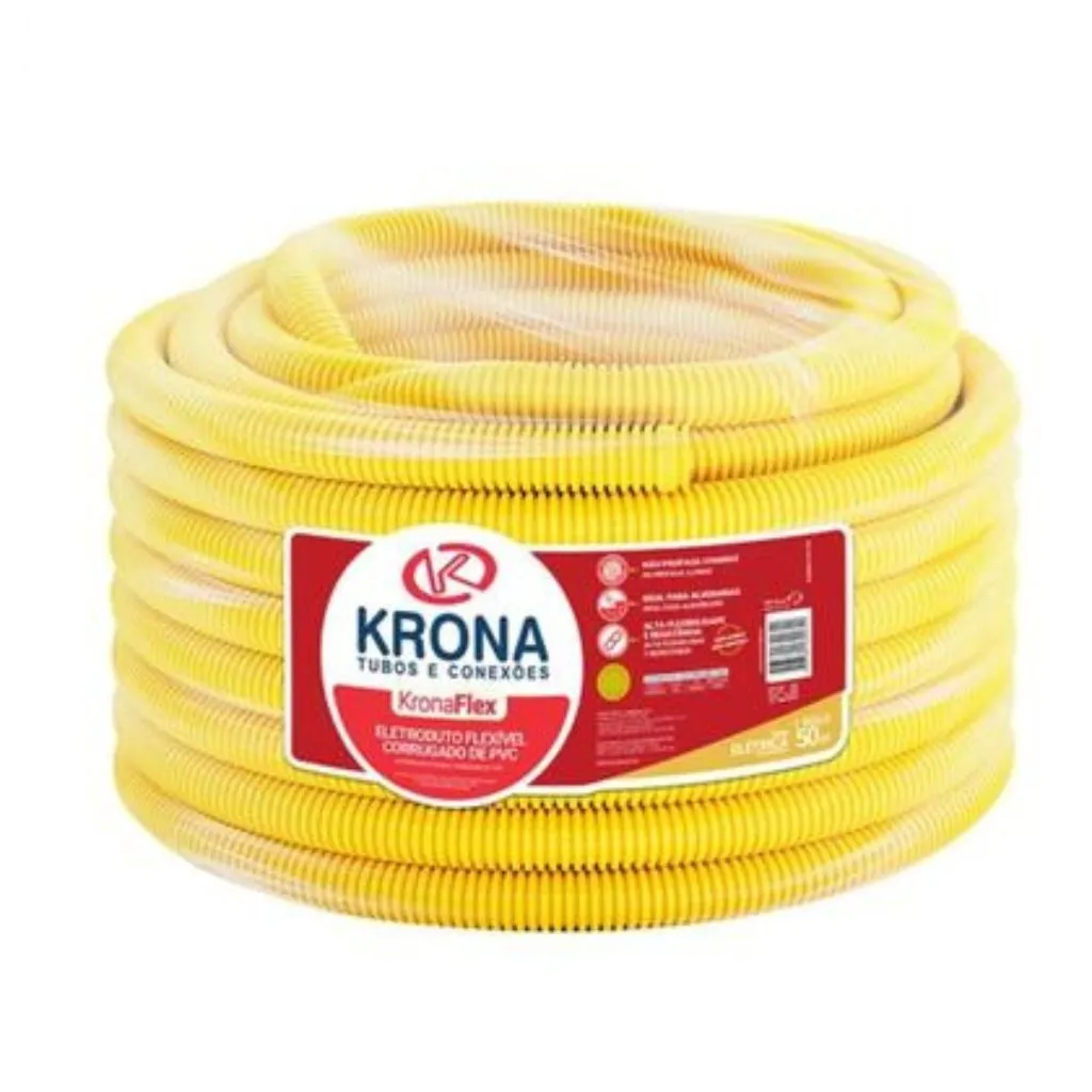 [123857] Eletroduto Krona Flexível 25mm Com 50m Amarelo