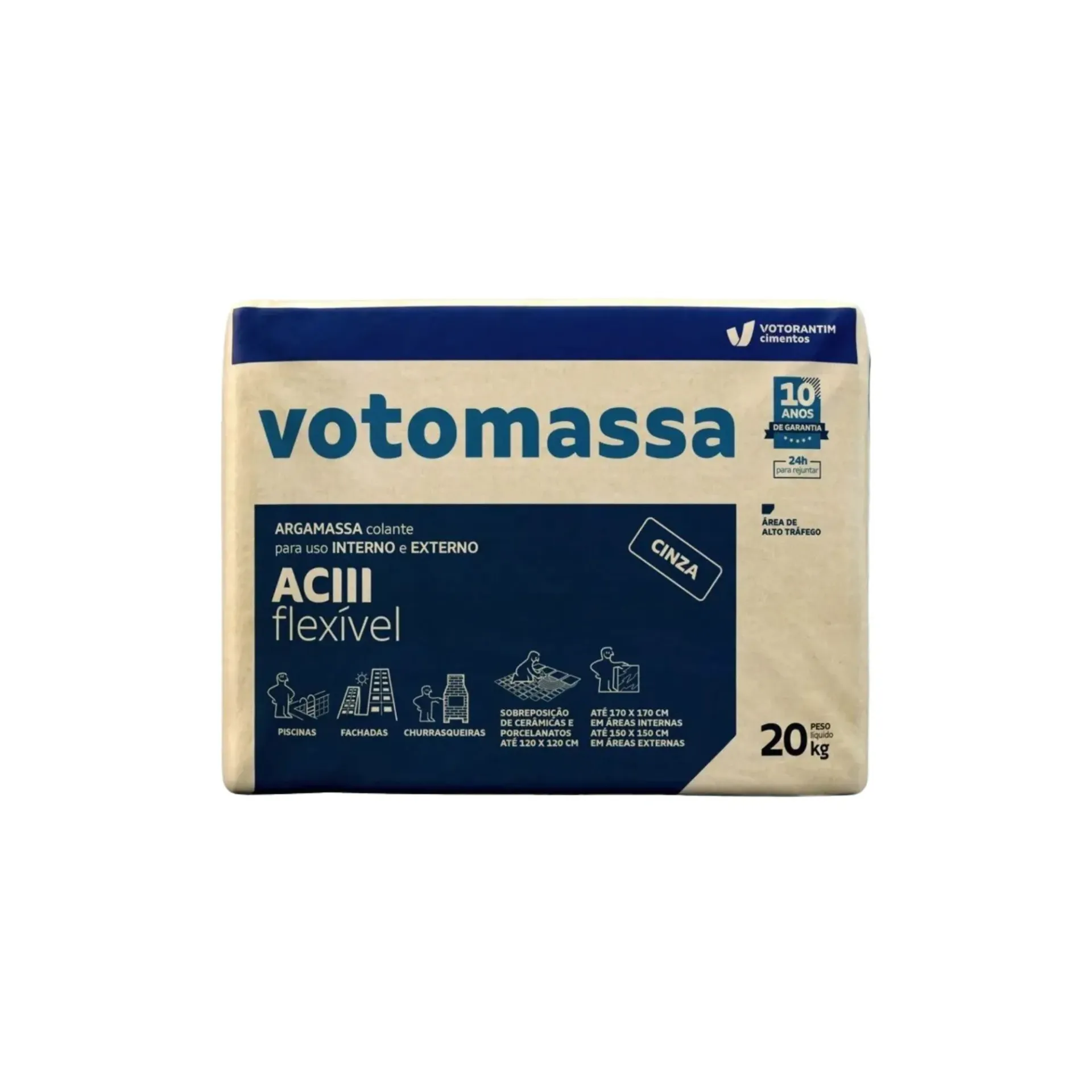 [6132436] Argamassa Votomassa AC III Flexível Cinza